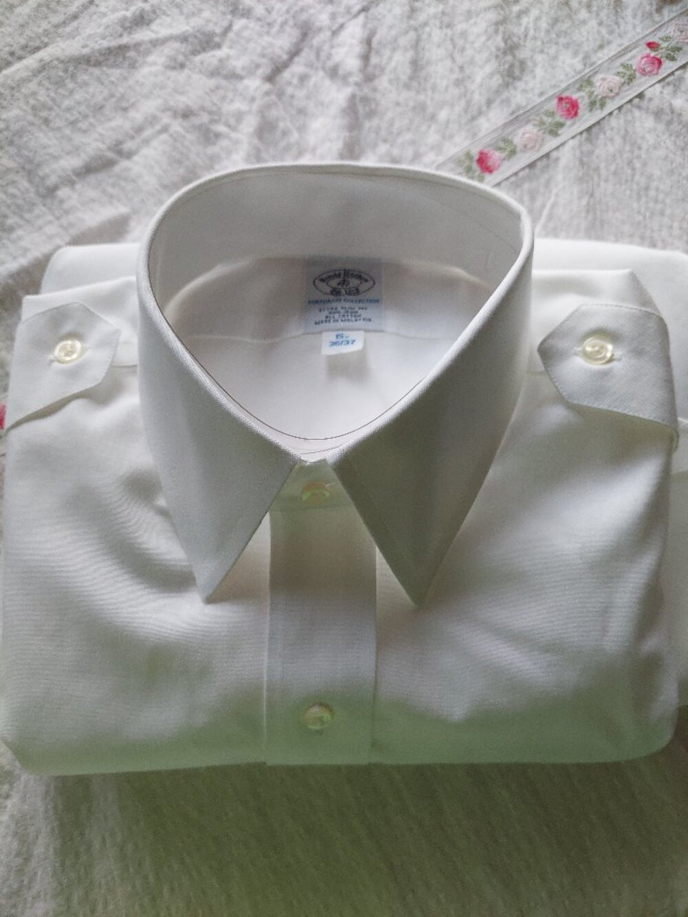 Brooks Brothers Men's 15 - 36/37 Uniform Epaulet Dress Shirt Shoulder Epaulets